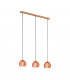 Rocamar 3 Light Ceiling Pendant Bar Copper, E27 - EU Stock
