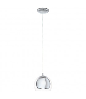 Rocamar 1 Light Dome Ceiling Pendant Chrome, E27 - EU Stock