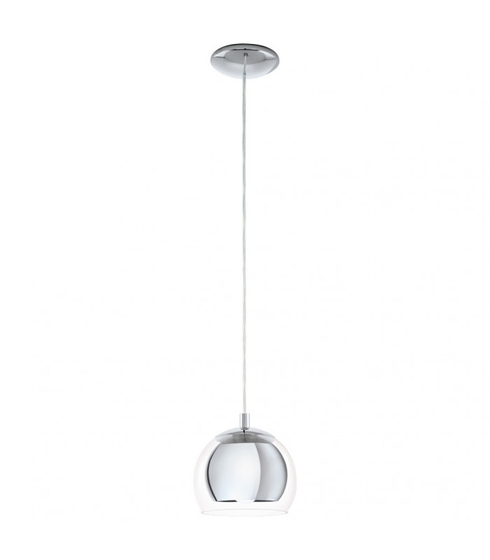Rocamar 1 Light Dome Ceiling Pendant Chrome, E27 - EU Stock