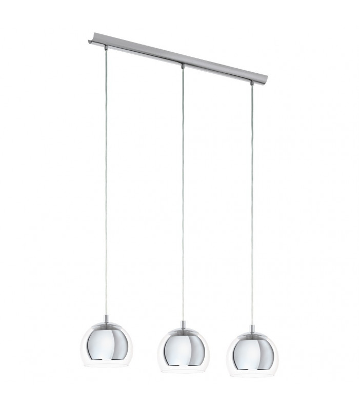 Rocamar 3 Light Ceiling Pendant Bar Chrome, E27 - EU Stock