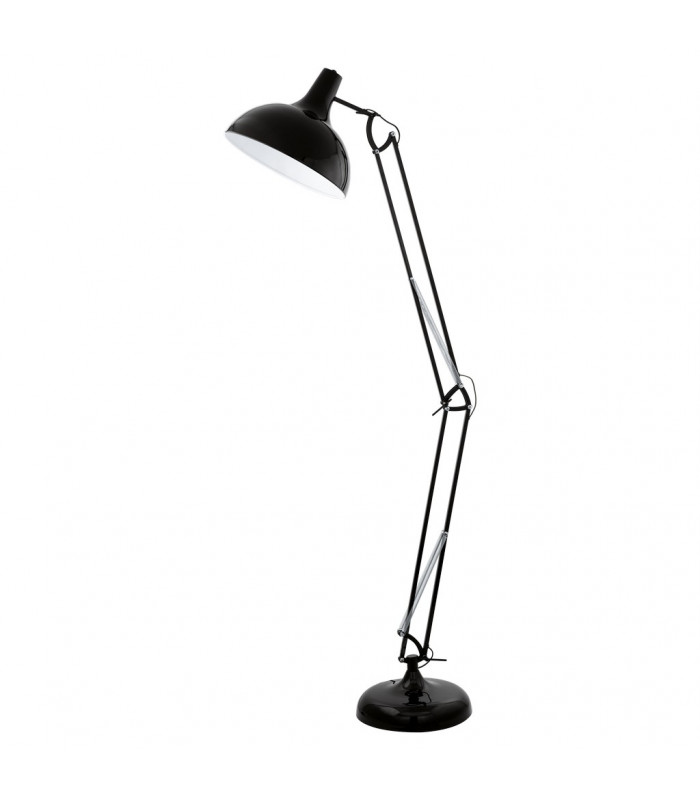 Borgillio 1 Light Adjustable Floor Lamp Uplighter Black, E27