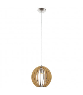 Cossano 1 Light Medium Spherical Ceiling Pendant Satin Nickel, E27