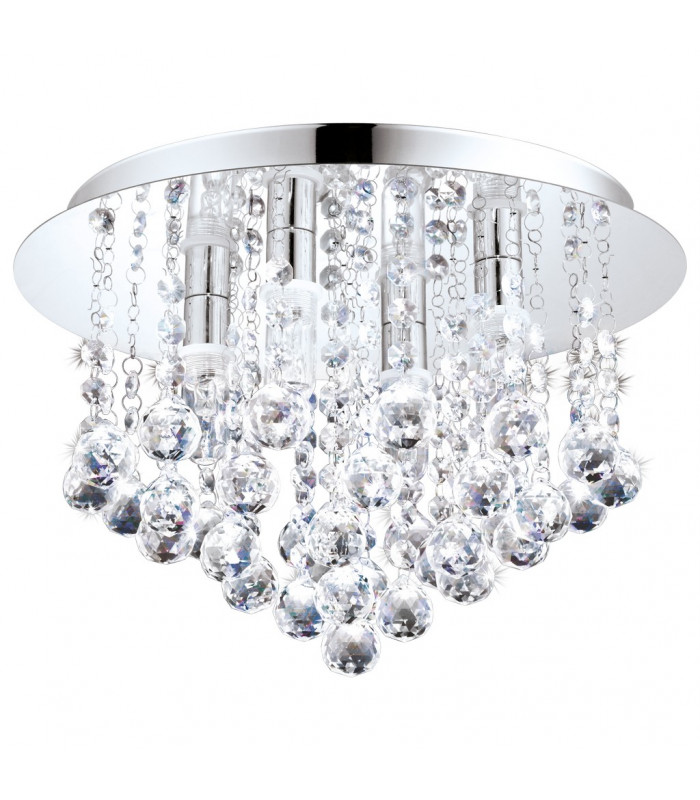 Almonte 4 Light Bathroom Ceiling / Mirror Wall Light Chrome, Crystal IP44, G9 - EU Stock