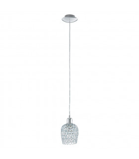 1 Light Dome Ceiling Pendant Chrome, E27