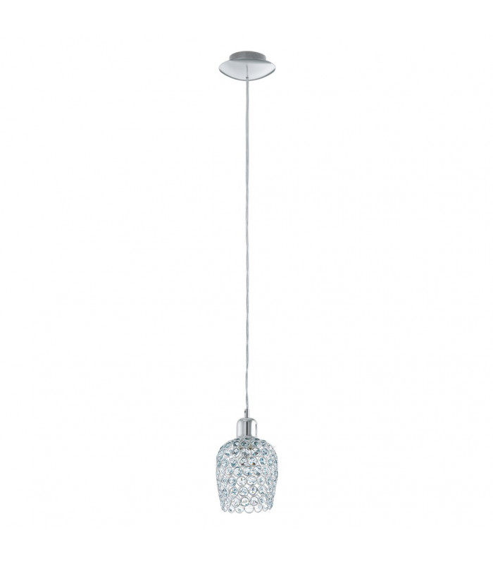1 Light Dome Ceiling Pendant Chrome, E27