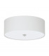 Pasteri 3 Light Flush Ceiling Light Satin Nickel with White Fabric Shade and Diffuser, E27 - EU Stock