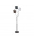 Maronda 3 Light Floor Lamp Black with Coloured Fabric Shades, E14 - EU Stock