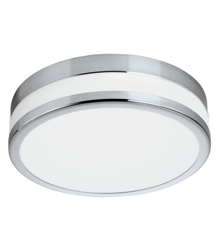 LED Round Bathroom Ceiling Light Chrome with Opal Glass IP44 - EU Stock