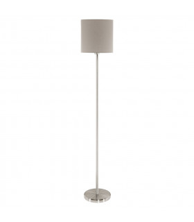 Pasteri 1 Light Floor Lamp Satin Nickel, E27