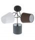 Almeida 3 Light Semi Flush Ceiling Light Black with Coloured Fabric Shades, E14