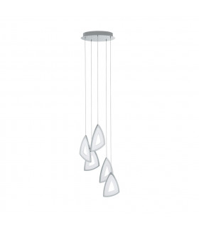 LED 5 Light Cluster Pendant Polished Chrome