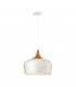 Obregon 1 Light Dome Ceiling Hanging Pendant Cream, Oak, E27