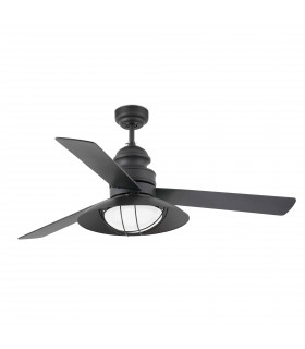 2 Light Large Ceiling Fan Dark Brown with Light, E27 - 1