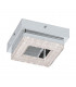 Fradelo Integrated LED Square Flush Ceiling Light Chrome, Crystal - EU Stock