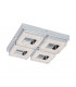 Fradelo Integrated LED Square Flush Ceiling Light Chrome, Crystal - EU Stock