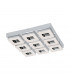 Fradelo Integrated LED Square Flush Ceiling Light Chrome, Crystal