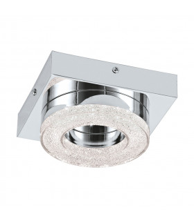 Fradelo Integrated LED Round Flush Ceiling Light Chrome, Crystal - EU Stock