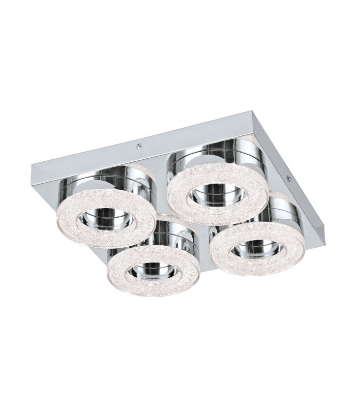 Fradelo Integrated LED Round Flush Ceiling Light Chrome, Crystal - EU Stock