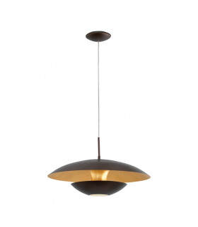 Nuvano 1 Light Dome Ceiling Hanging Pendant Brown, Gold, E27