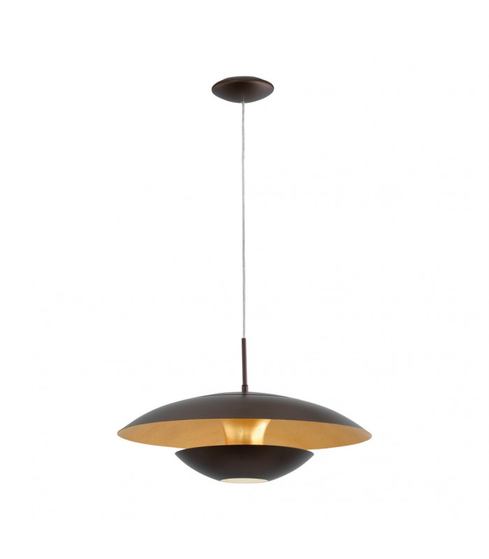 Nuvano 1 Light Dome Ceiling Hanging Pendant Brown, Gold, E27