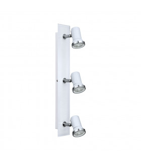 Tamara 3 Light Bathroom Adjustable Wall / Ceiling Light Chrome with White Glass IP44, GU10