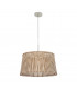 Sendero 1 Light Ceiling Pendant Satin Nickel with Maple Wood Shade, E27