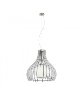Tindori 1 Light Ceiling Pendant Satin Nickel, Glass, E27