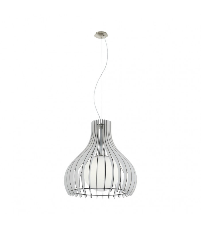 Tindori 1 Light Ceiling Pendant Satin Nickel, Glass, E27