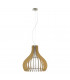 Tindori 1 Light Ceiling Pendant Satin Nickel with Maple Wooden Shade, E27