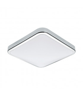 Manilva LED Square Bathroom Flush Ceiling Light Chrome IP44