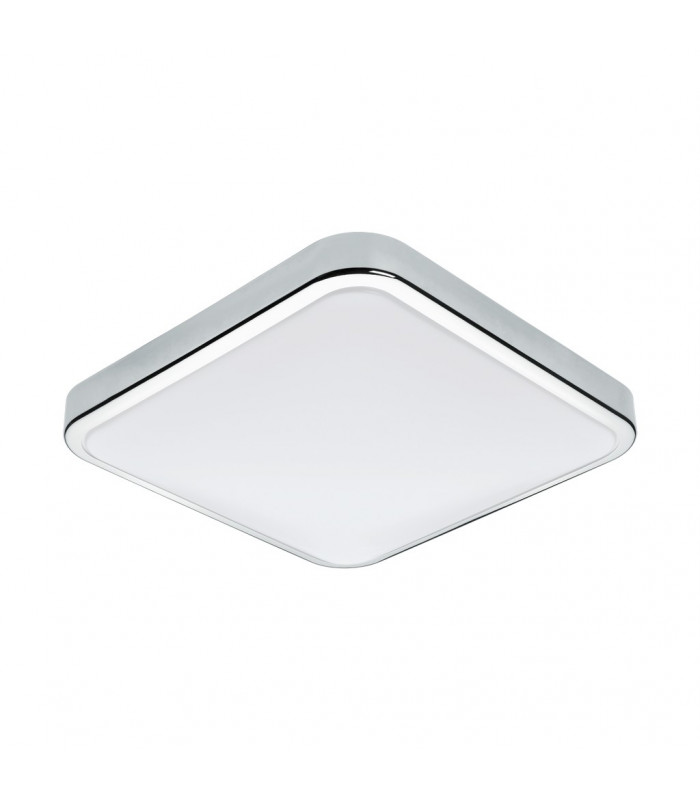 Manilva LED Square Bathroom Flush Ceiling Light Chrome IP44
