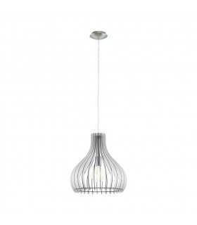 Tindori 1 Light Ceiling Pendant Satin Nickel, Glass, E27