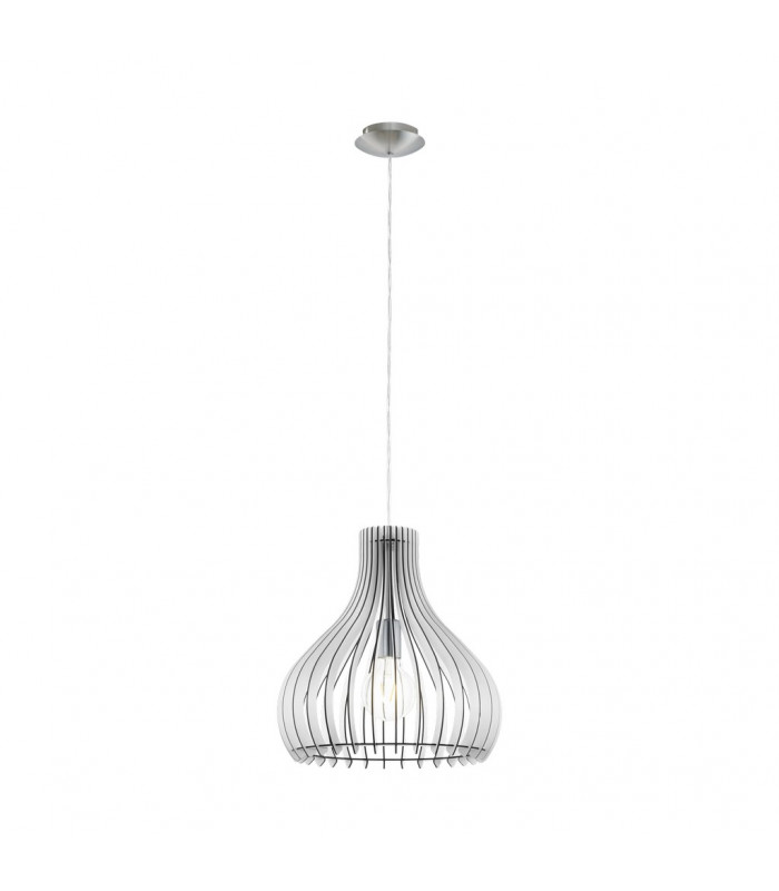 Tindori 1 Light Ceiling Pendant Satin Nickel, Glass, E27