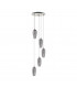 Farsala 5 Light Spiral Cluster Pendant Satin Nickel with Smoked Glass Shades, G9
