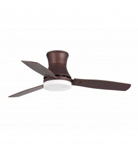 2 Light Large Ceiling Fan Wood, Dark Brown with Light, E27 - 1