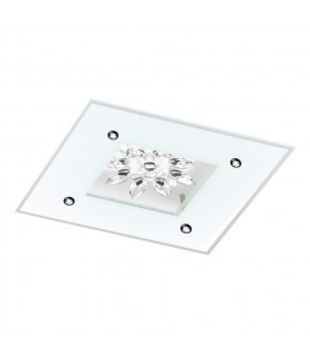 LED Square Flush Ceiling Light White, Crystal