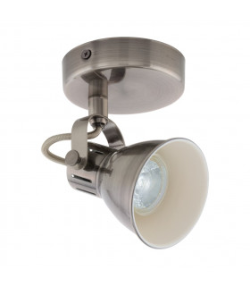 Seras 1 Light Adjustable Wall Spotlight Bar Cream, Nickel-Antique, GU10