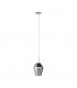 Murmillo 1 Light Ceiling Pendant Polished Chrome, Smoked Glass Finish, E27