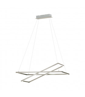 Integrated LED Large Ceiling Pendant Light Satin Nickel