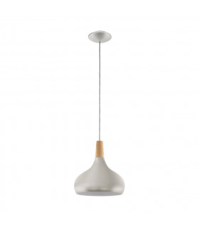 Sabinar 1 Light Medium Dome Ceiling Pendant Brushed Silver, E27
