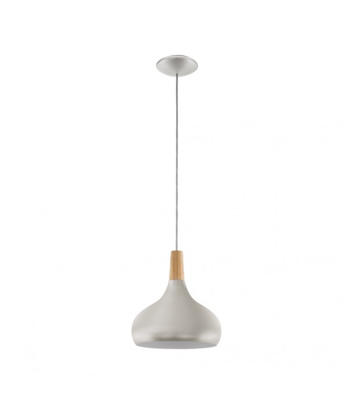 Sabinar 1 Light Medium Dome Ceiling Pendant Brushed Silver, E27