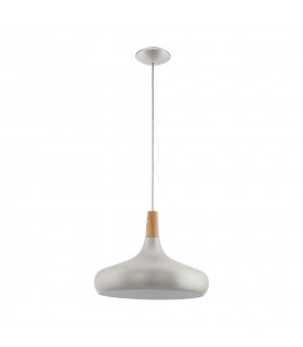 Sabinar 1 Light Large Dome Ceiling Pendant Brushed Silver, E27