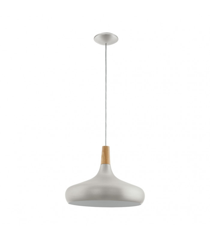 Sabinar 1 Light Large Dome Ceiling Pendant Brushed Silver, E27