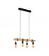 Townshend 4 Lamp Straight Bar Pendant Ceiling Light Black Brown-1