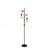 Townshend 2 Lamp Multi Arm Floor Lamp Black Brown
