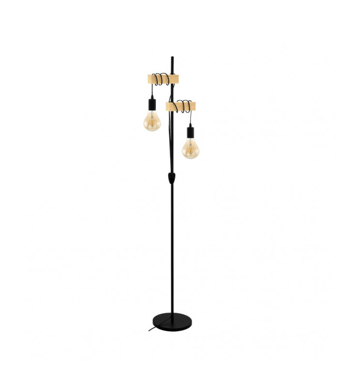 Townshend 2 Lamp Multi Arm Floor Lamp Black Brown