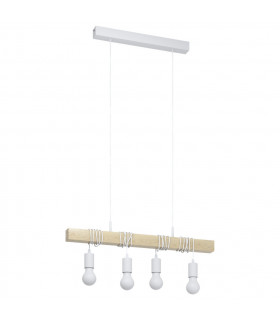 Townshend 4 Lamp Straight Bar Pendant Ceiling Light White-1
