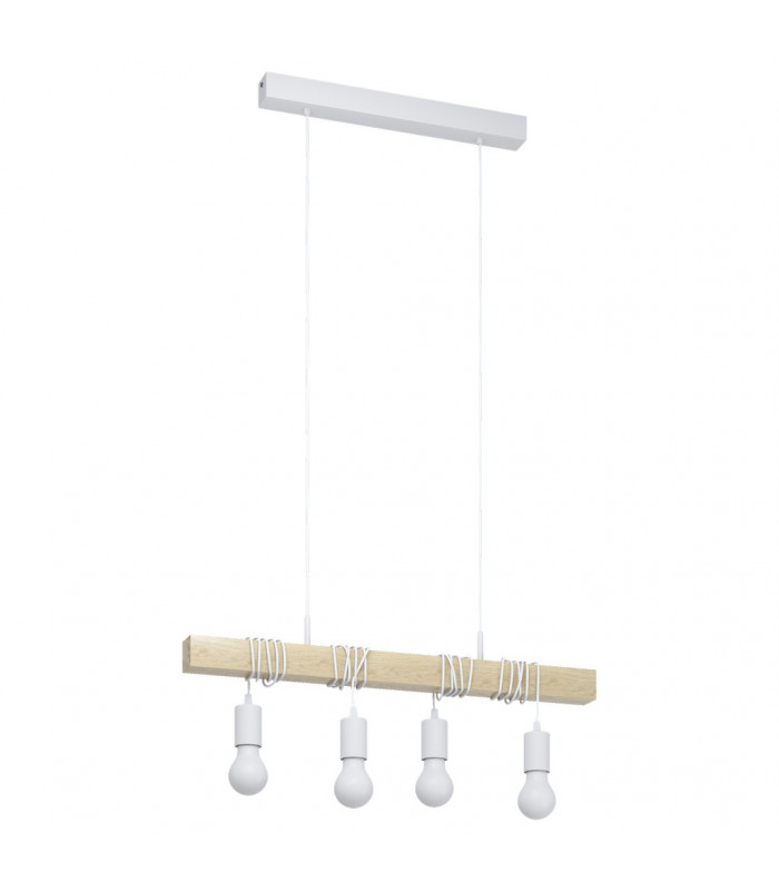 Townshend 4 Lamp Straight Bar Pendant Ceiling Light White-1