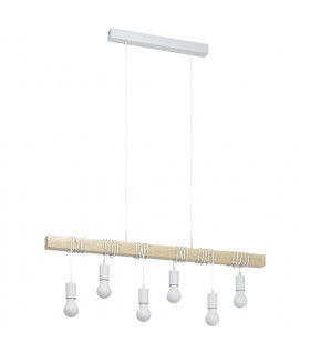 Townshend 6 Lamp Straight Bar Pendant Ceiling Light White