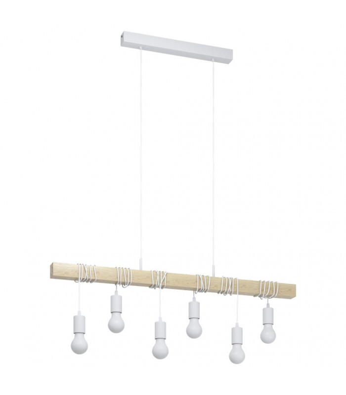 Townshend 6 Lamp Straight Bar Pendant Ceiling Light White
